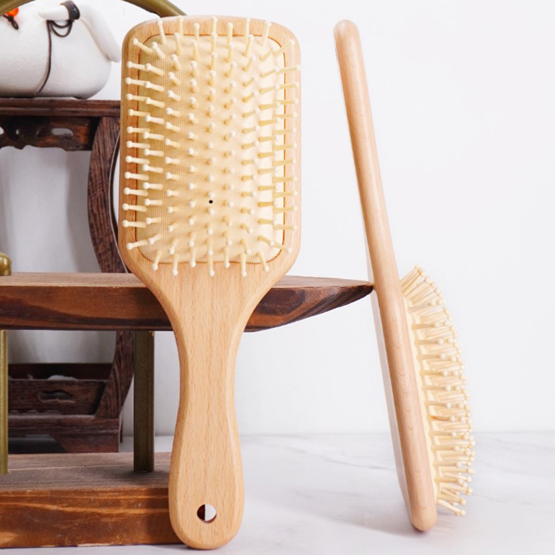 Bamboo Hair Brush - مشط هوائي خشبي احترافي مضاد للخسارة