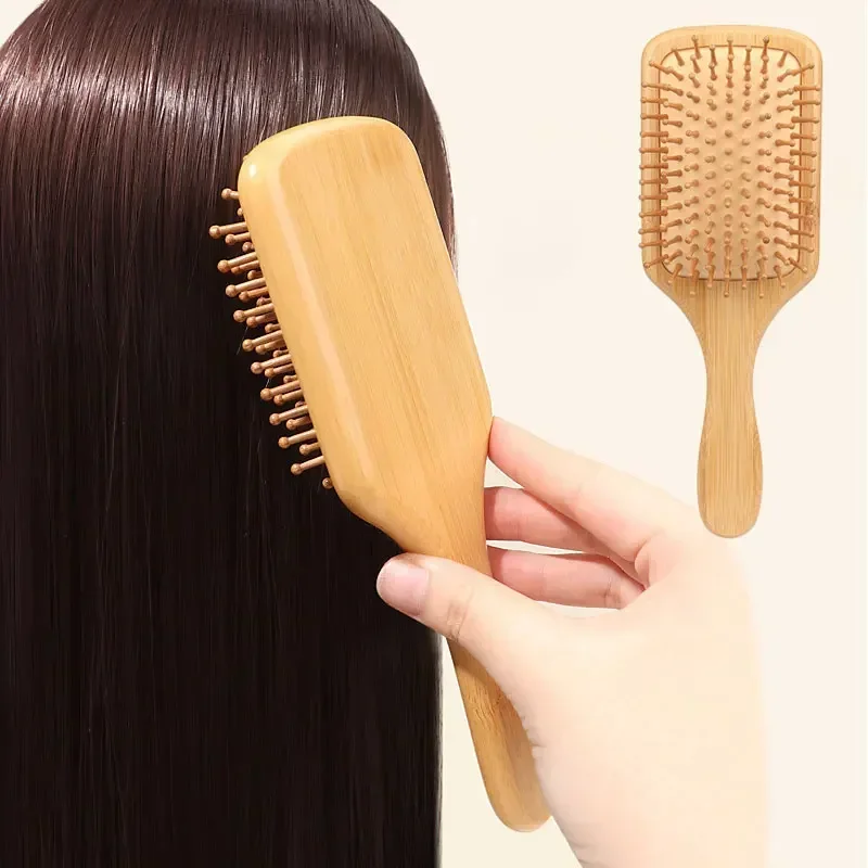 Bamboo Hair Brush - مشط خشبي فاخر من الخيزران لتدليك