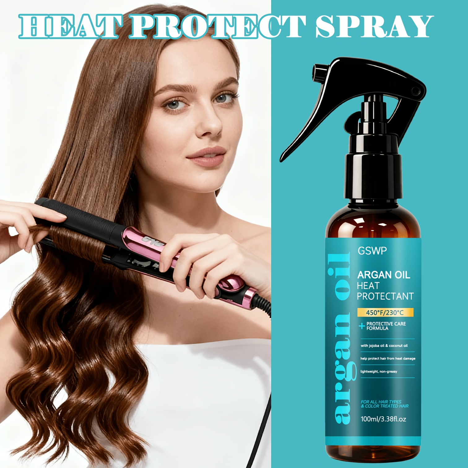 Heat Protectant Spray - GSWP بخاخ حماية بزيت الأرغان، 450