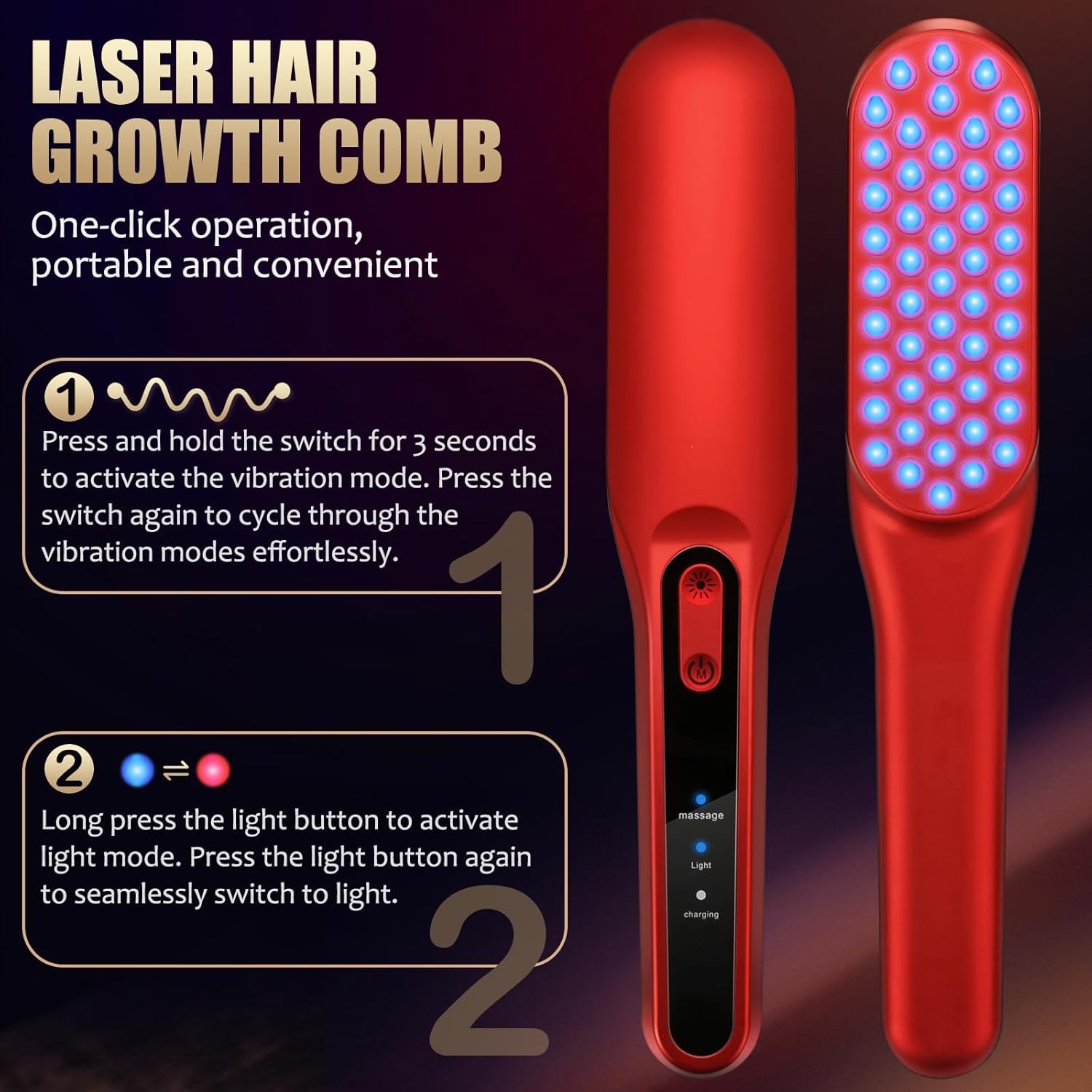 مشط نمو الشعر بالليزر، علاج نم - مراجعة Hair Care Vegan وسعره